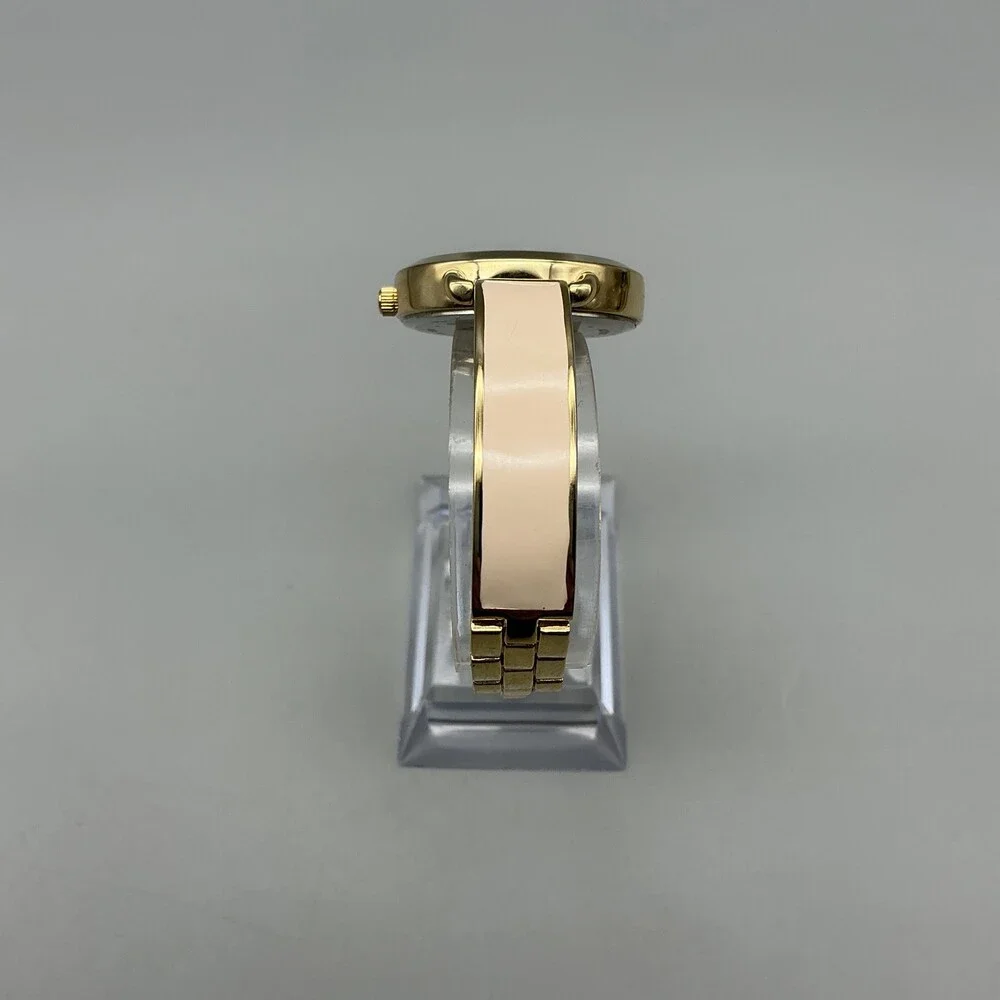 Anne Klein Womens Watch 30mm MOP Dial Gold Tone Beige Inlay New Battery 7